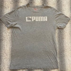 Puma Athletic Tee Mens Medium Grey White